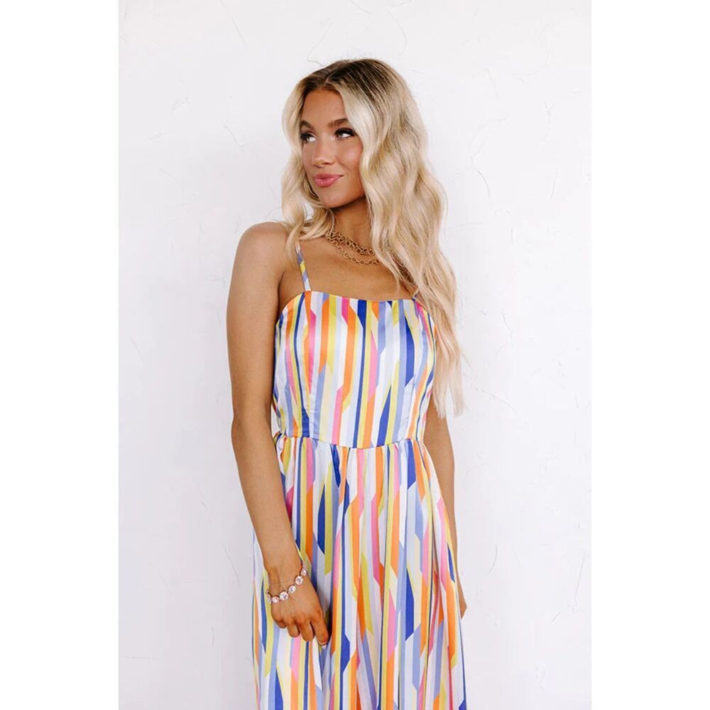 Satin Stripe Jumpsuit - Picture 6 of 6
